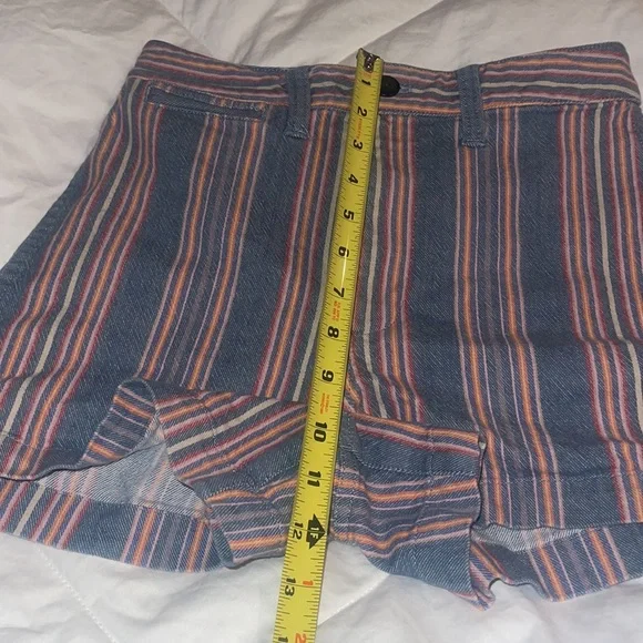 MADEWELL Emmett Shorts in Rainbow Stripe Size 24 soft denim High waisted. - Picture 13 of 15